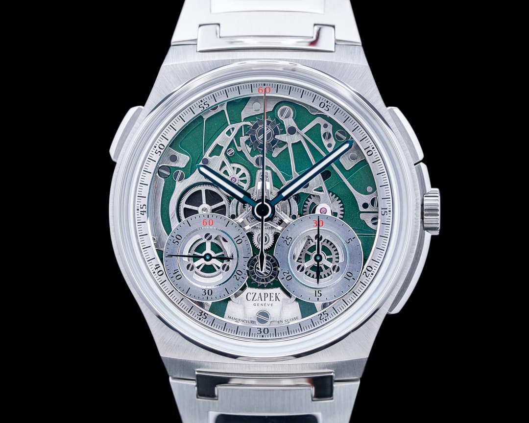 Czapek & Cie Antarctique Rattrapante SS Green Skeleton Dial LIMITED