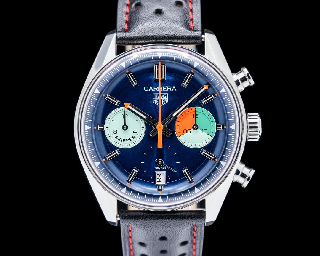 TAG Heuer CBS2213 Carrera Skipper Chronograph SS Blue Dial