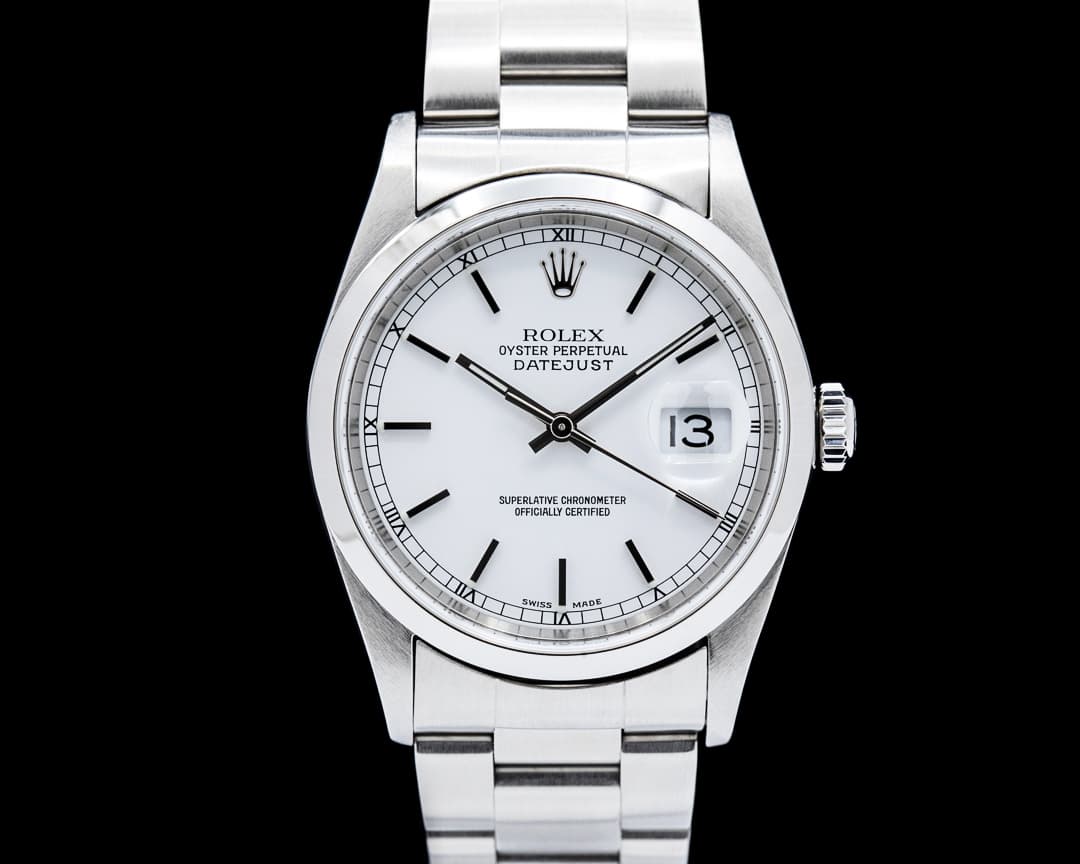 Rolex 16200 Datejust 36 SS White Dial Circa. 2000