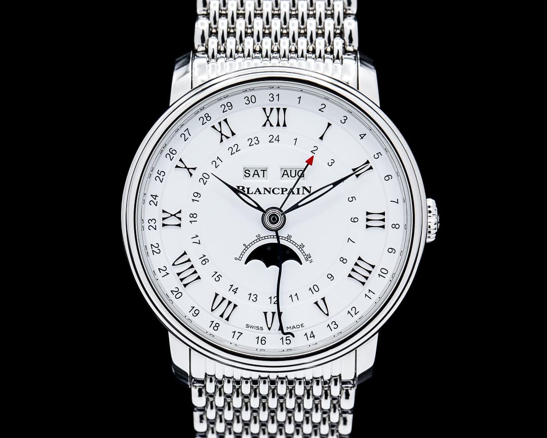 Blancpain Villeret Quantieme Complet Phases de Lune GMT SS White Dial