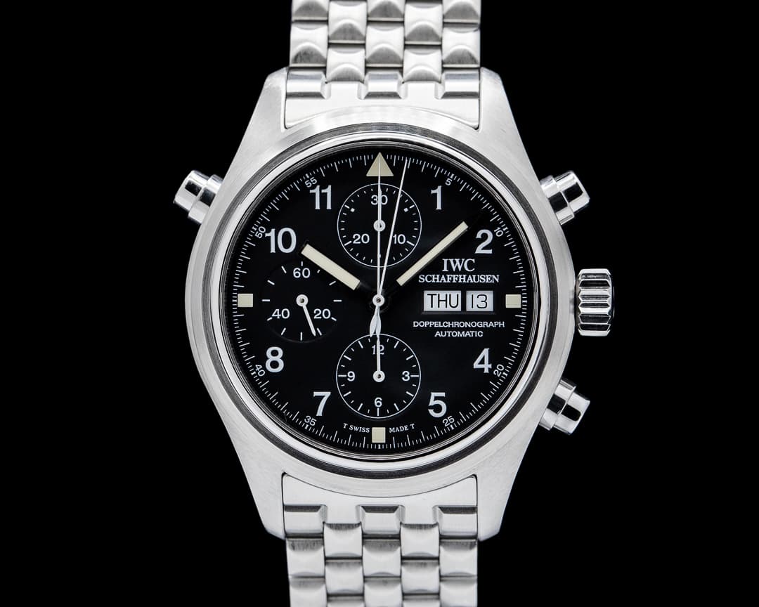 IWC IW3713 Pilot Doppelchronograph Automatic SS Black Dial
