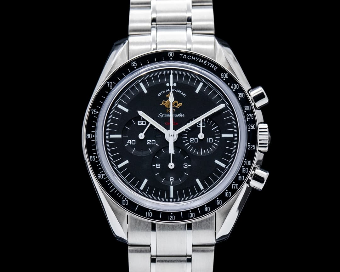 Image of Omega Speedmaster Professional Moonwatch "50th Anniversary" SS Black Dial