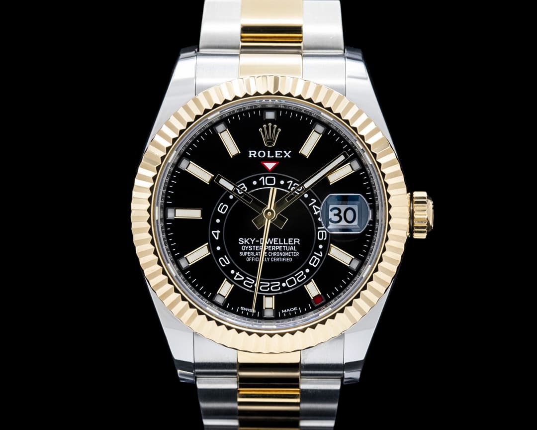 Rolex 326933 Sky-Dweller SS / 18K YG Black Dial