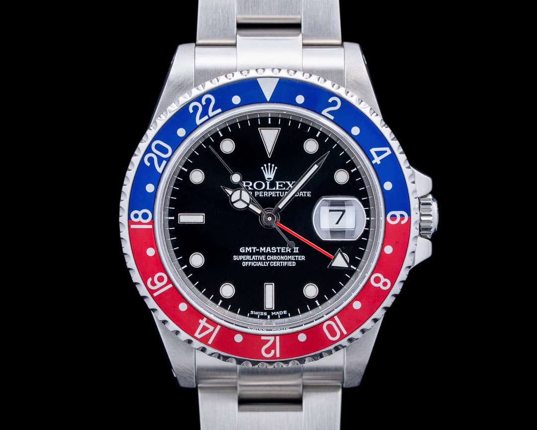 Rolex 16710A GMT-Master II "Pepsi" SS Black Dial Circa. 2001