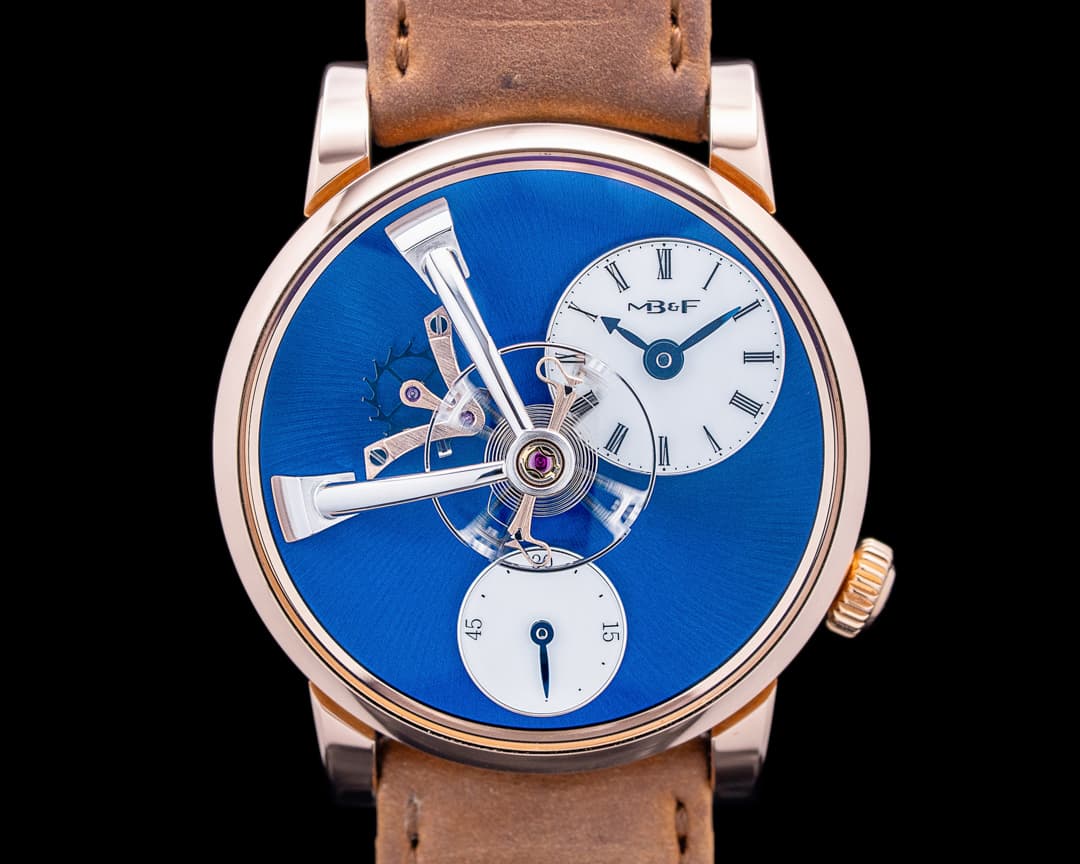 Image of MB&F 51.R1L.W Legacy Machine 101 18K Rose Gold Blue Dial