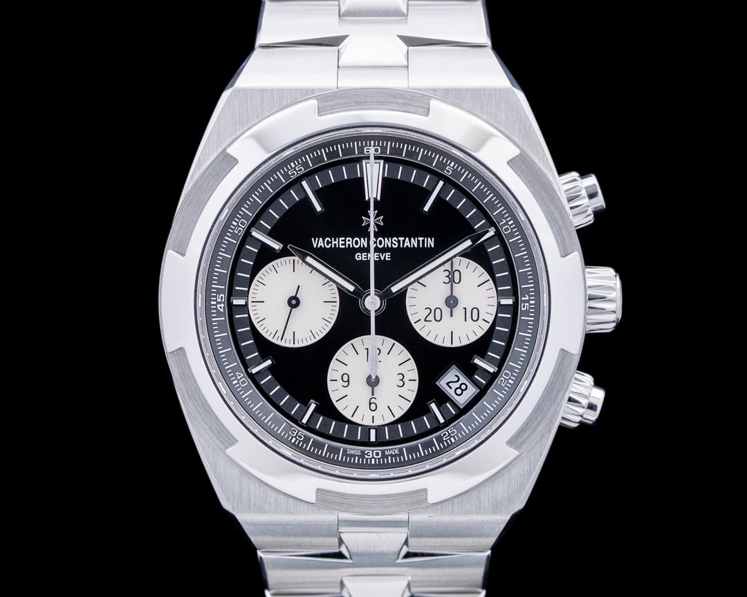 5500V Overseas Chronograph SS Black Dial