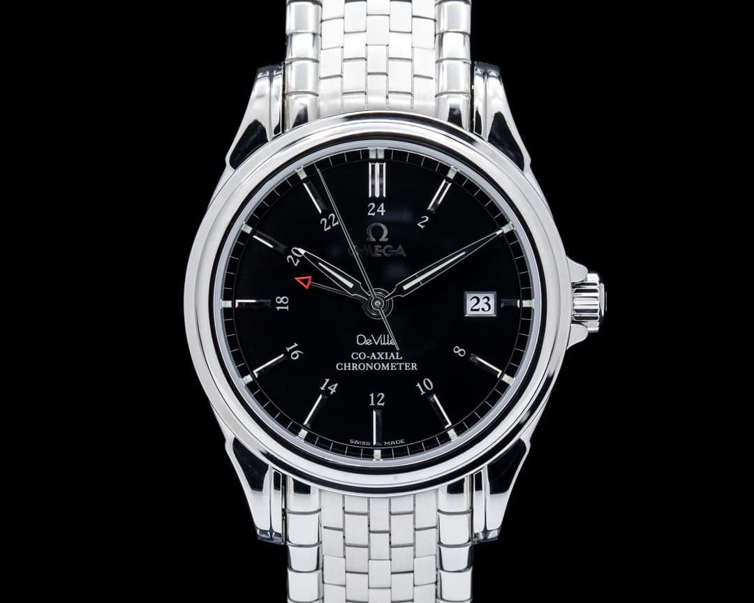 Image of Omega 4533.51.00 De Ville Co-Axial GMT SS Black Dial