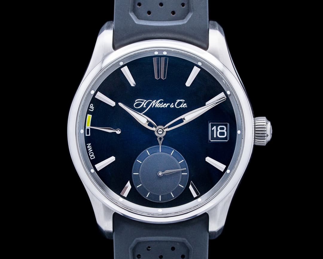 H. Moser & Cie. 3800-1200 Pioneer Perpetual Calendar SS Midnight Blue Fume Dial