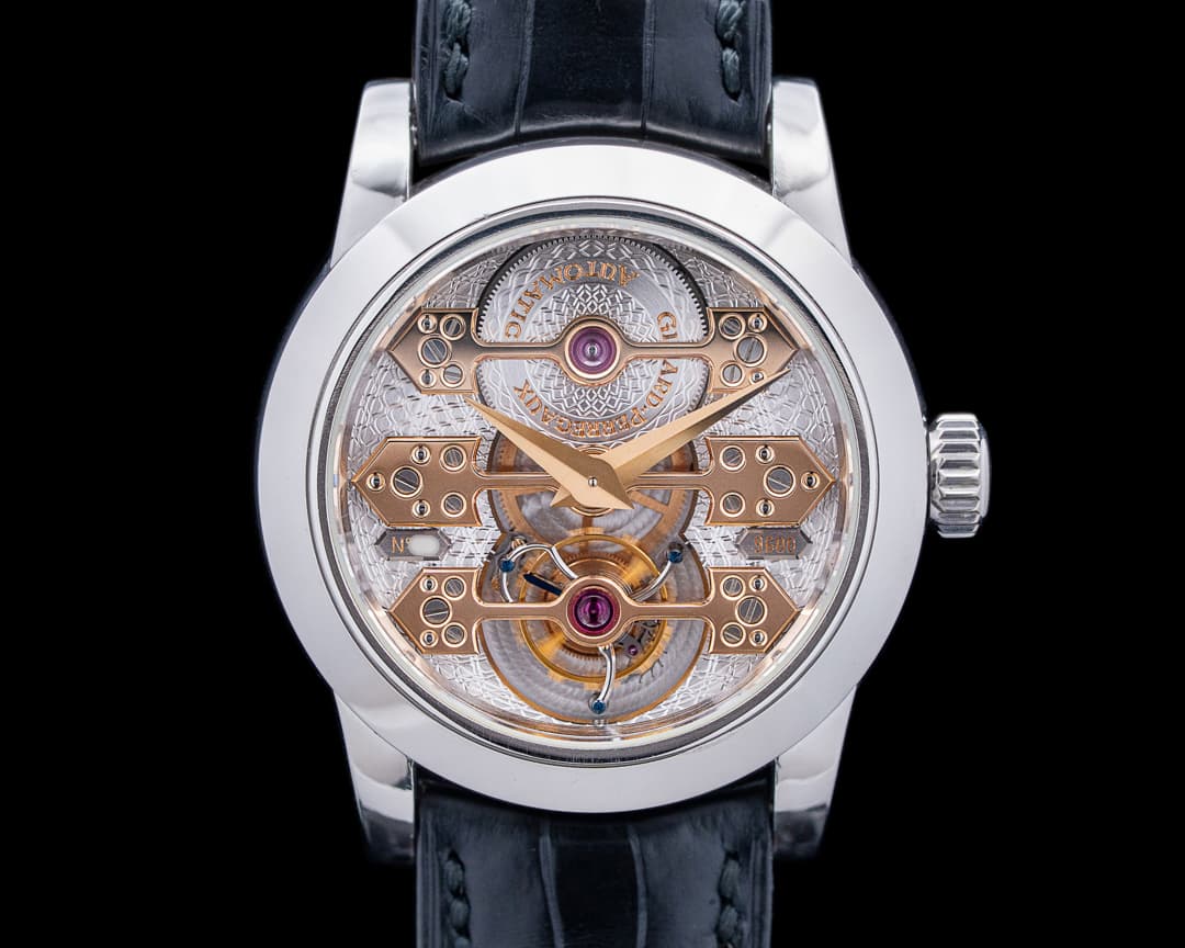 Girard Perregaux 9925 Tourbillon with Three Gold Bridges Platinum Skeleton Dial