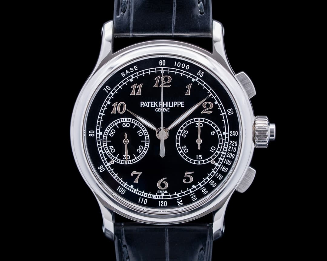 Patek Philippe 5370P Split Seconds Chronograph Platinum Black Enamel Dial