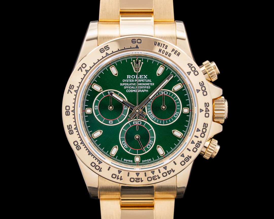 Image of Rolex 116508 Daytona "John Mayer" 18K Yellow Gold Green Dial
