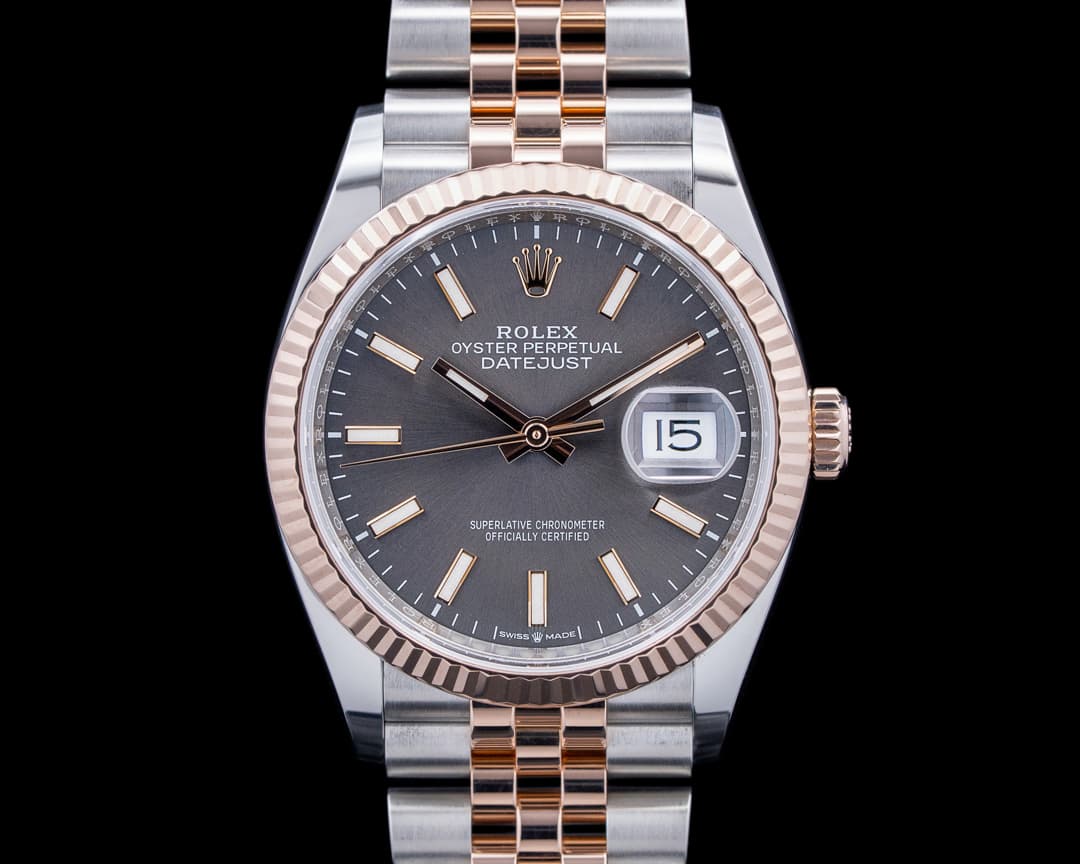 Rolex 126231 Datejust 36 Jubilee 18K RG / SS Gray Dial