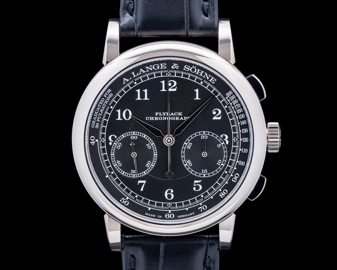 Image of A. Lange & Söhne 414.028 1815 Chronograph 18K White Gold Black Dial