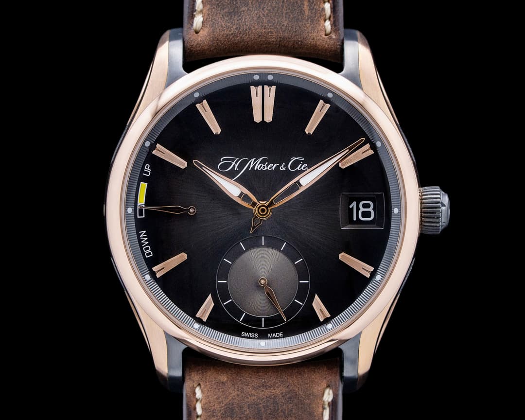 H. Moser & Cie. Pioneer Perpetual Calendar 18K RG / DLC Titanium Ardoise Fume Dial