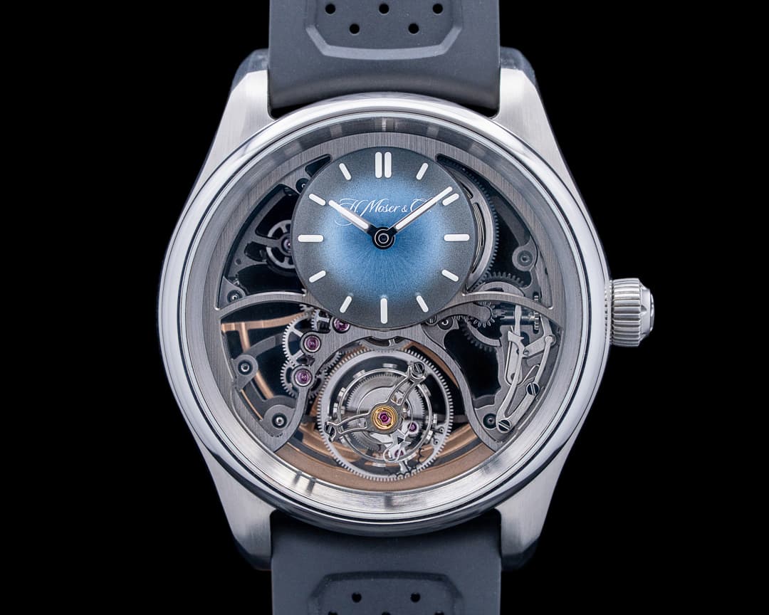 H. Moser & Cie. 3811-1200 Pioneer Cylindrical Tourbillon SS Skeleton Dial