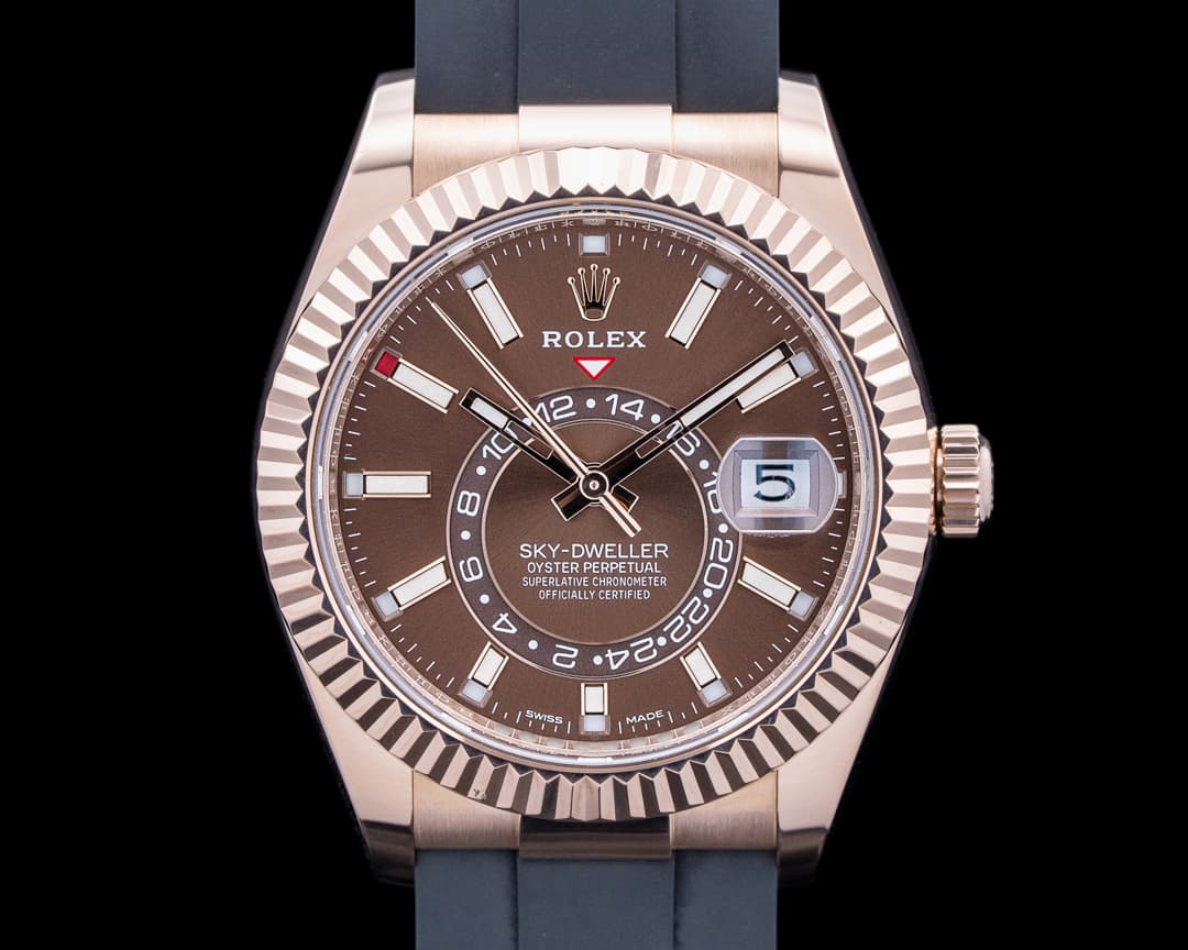 Image of Rolex 326235 Sky-Dweller 18K Everose Gold Brown Dial