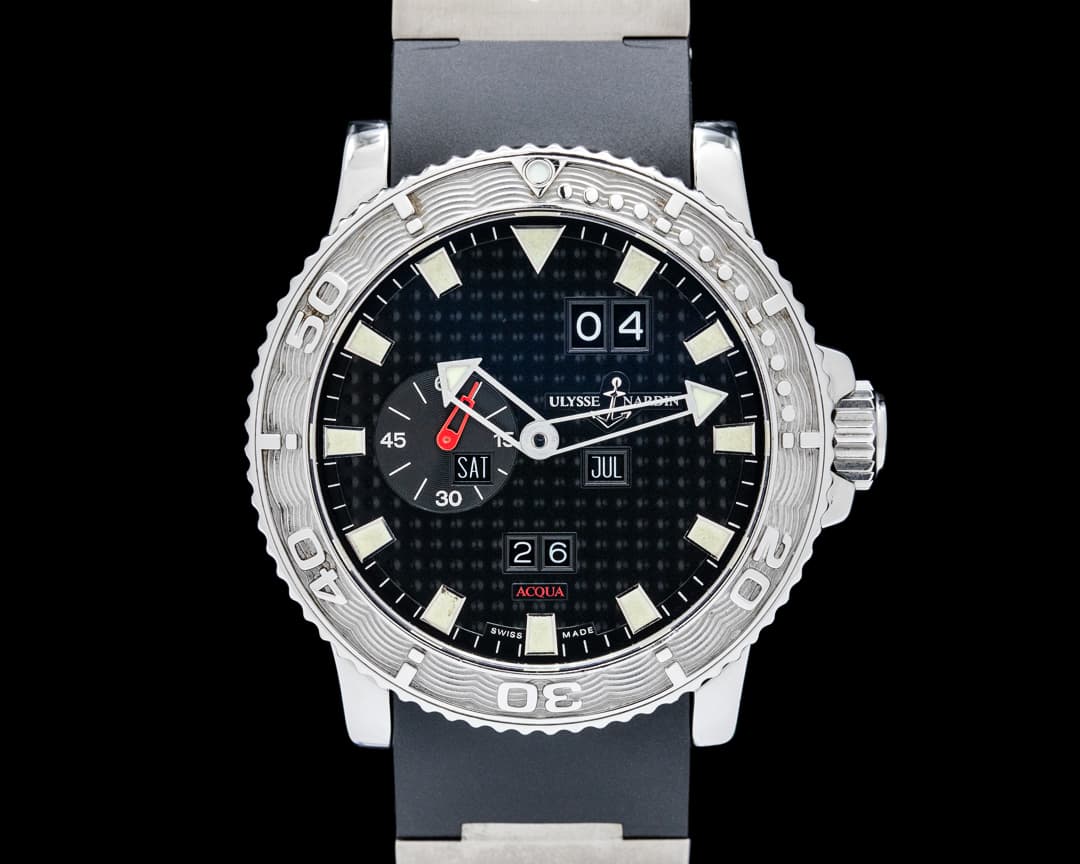 Image of Ulysse Nardin 333-55/92 Marine Acqua Perpetual SS Black Dial