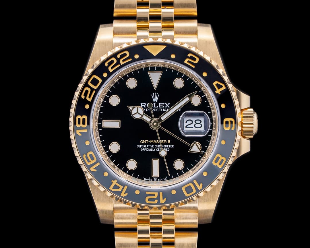 Image of Rolex 126718GRNR GMT-Master II 18K Yellow Gold Black Dial