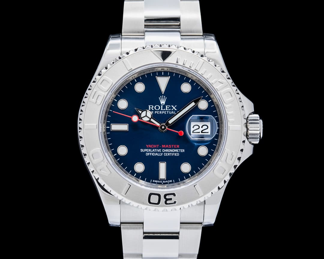 Rolex 116622 Yacht Master SS / Platinum Bezel Blue Dial