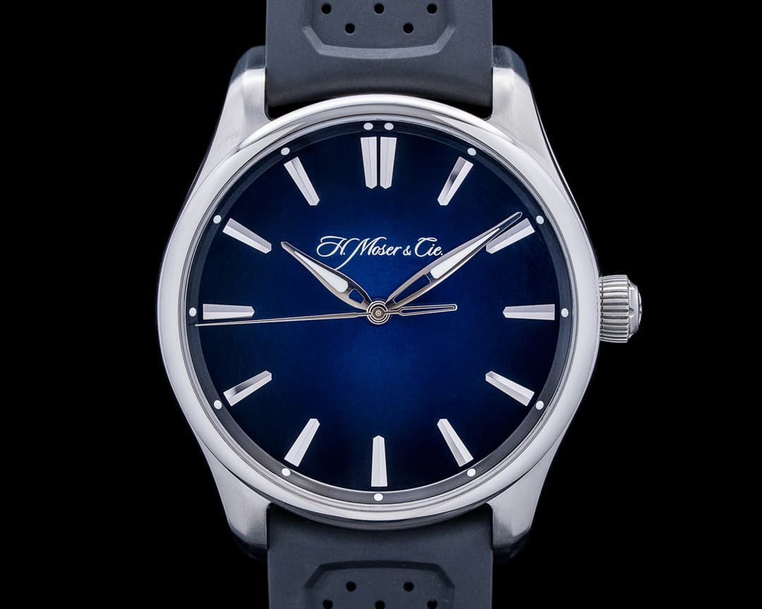 H. Moser & Cie. 3200-1200 Pioneer Centre Seconds SS Blue Fume Dial