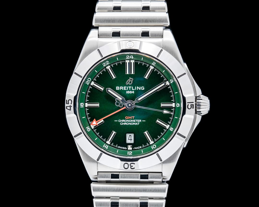 Breitling A32398 Chronomat GMT 40 SS Green Dial
