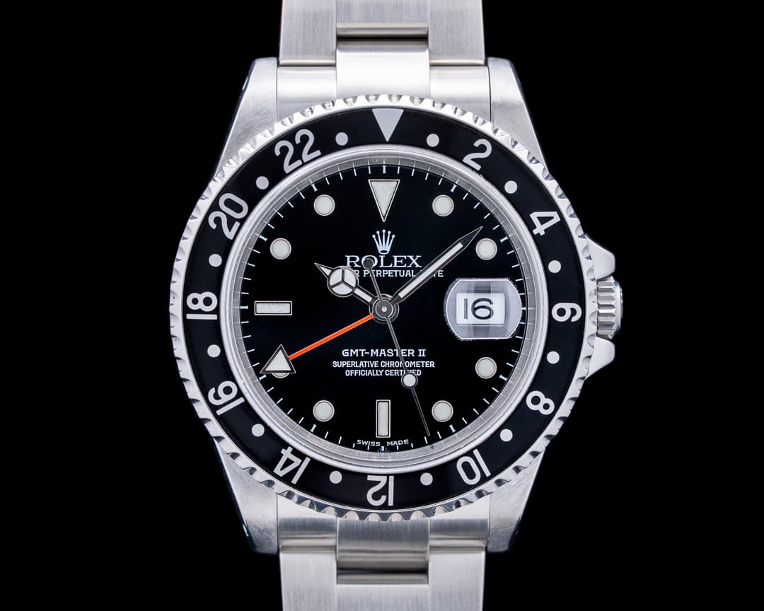 Image of Rolex 16710 GMT Master II Black Bezel SS Black Dial