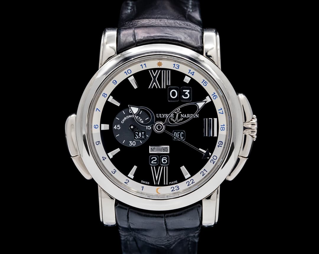 Ulysse Nardin 320-60/32 GMT Perpetual 18K White Gold Black Dial LIMITED