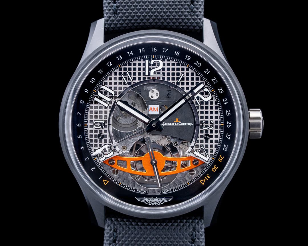 Image of Jaeger-LeCoultre AMVOX 3 Tourbillon GMT Racing Aston Martin Ceramic Skeleton Dial