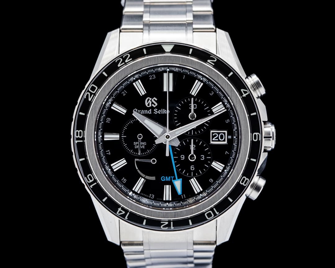 Image of Grand Seiko SBGC251G Spring Drive Chronograph GMT Titanium Black Dial