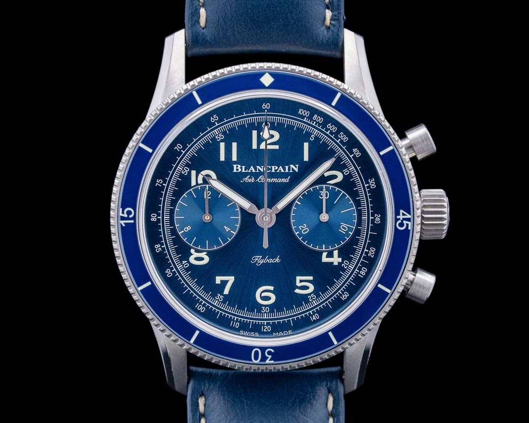 Image of Blancpain Air Command Flyback Chronograph Titanium Blue Dial