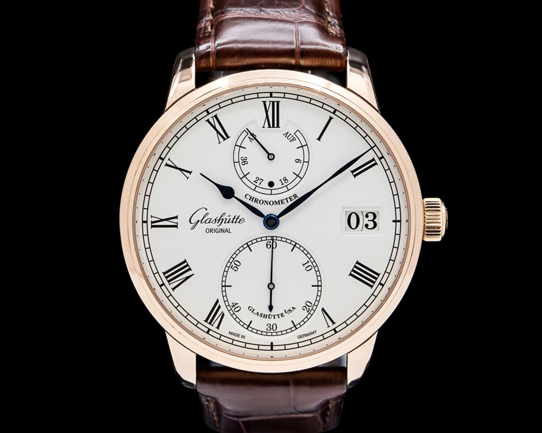 Glashütte Original Senator Chronometer 18K Rose Gold Silver Dial