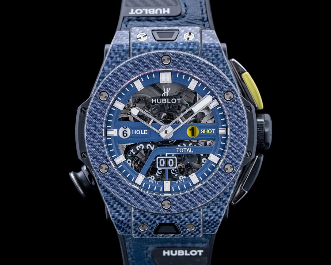 Image of Hublot Big Bang Unico Golf Blue Carbon Skeleton Dial LIMITED
