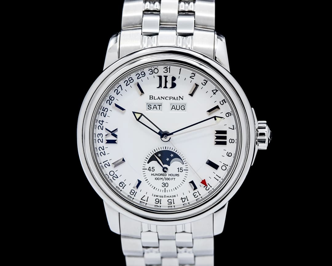 Image of Blancpain 2763 Leman Moonphase Complete Calendar SS White Dial