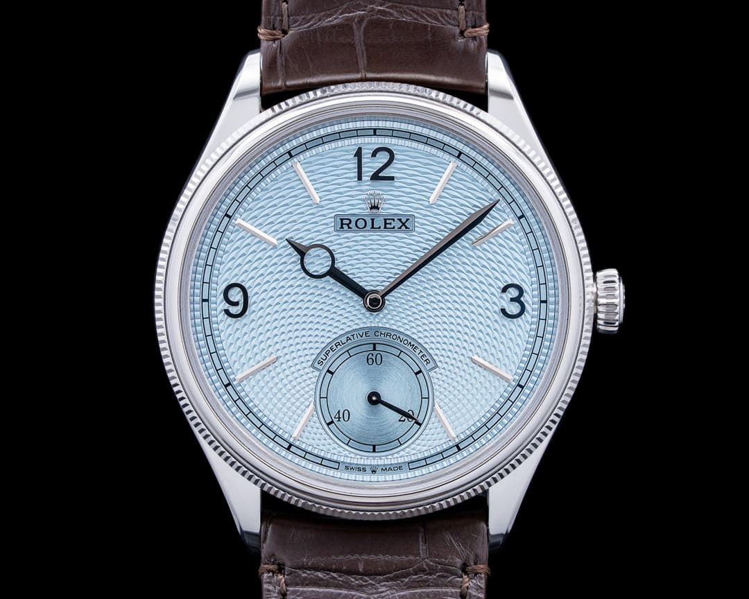 Image of Rolex 52506 1908 Platinum Ice Blue Guilloche Dial 2026
