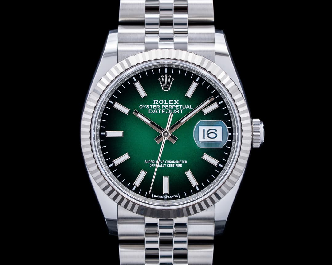Rolex 126234 Datejust 36 Jubilee SS Gradient Green Dial 2026 UNWORN