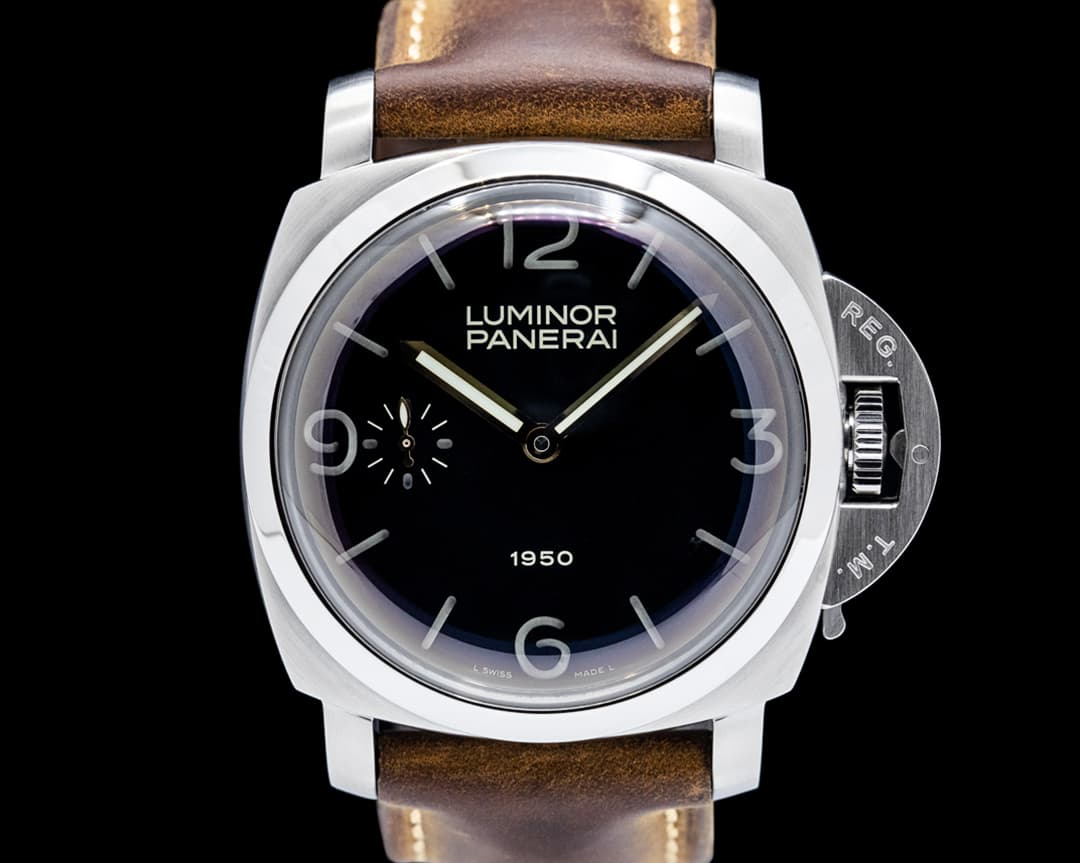 Image of Panerai PAM00127 Luminor 1950 "Fiddy" 47MM SS Black Dial LIMITED