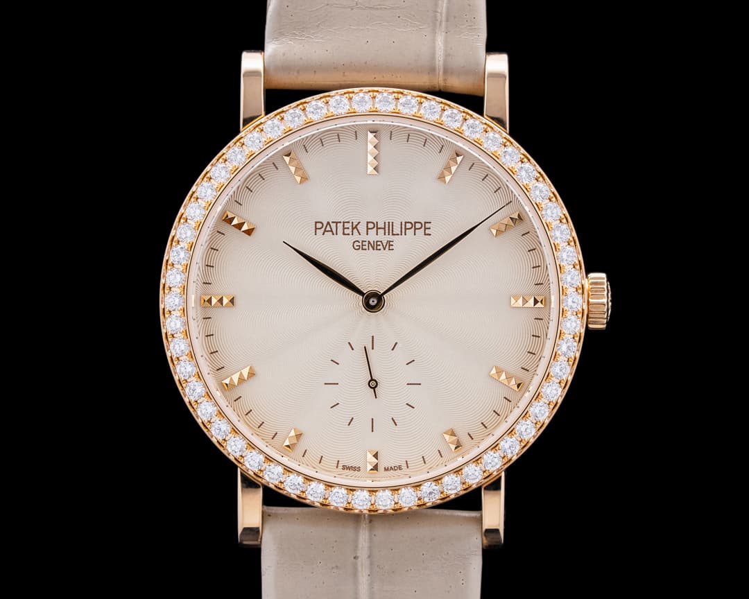 Image of Patek Philippe 7120R-001 Calatrava 18K Rose Gold Cream Guilloche Dial