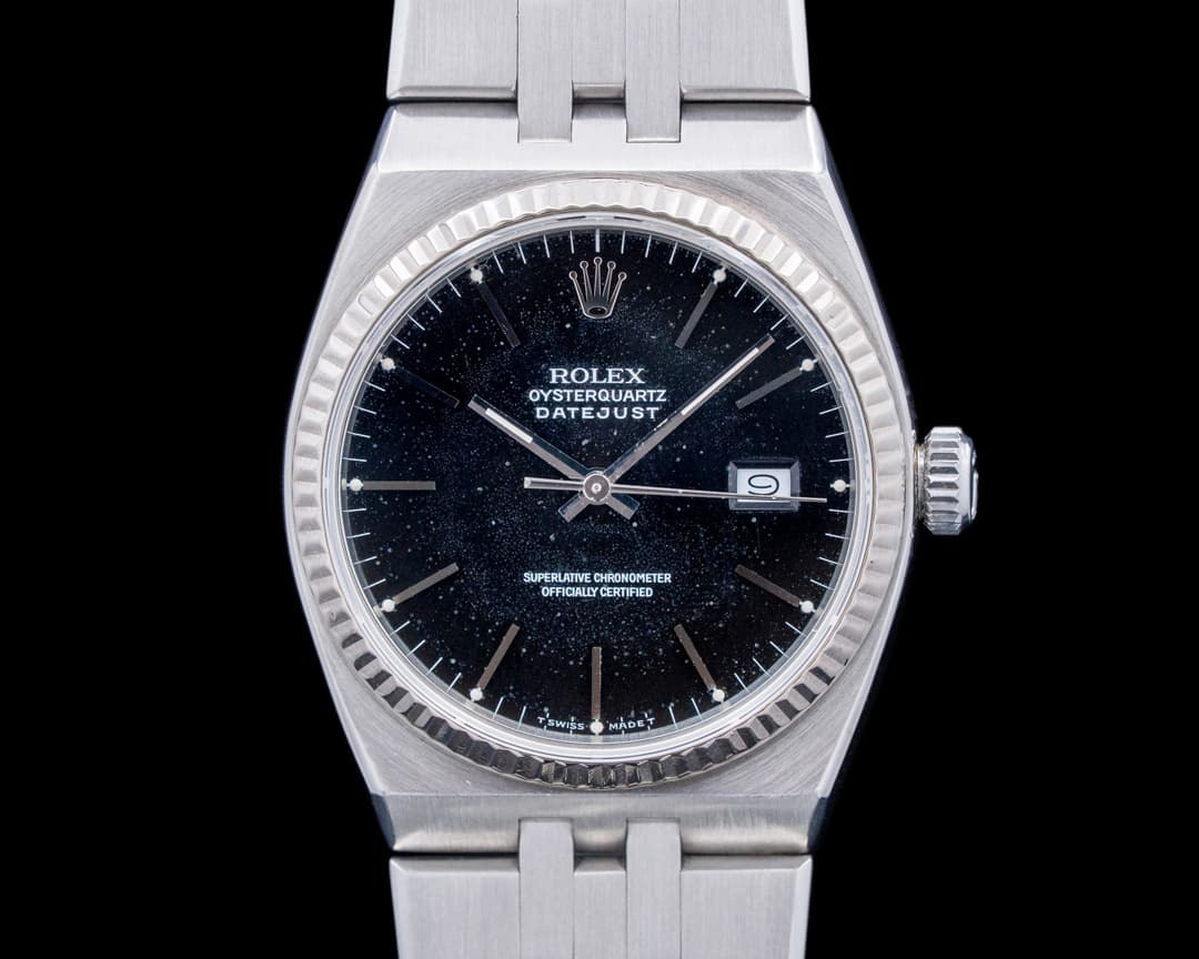 Rolex 17014 Datejust Oysterquartz SS Black Dial Circa. 1987