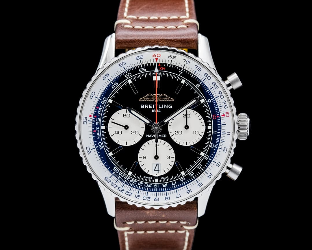 Image of Breitling AB0138211B1P1 Navitimer B01 Chronograph 43 SS Black Dial