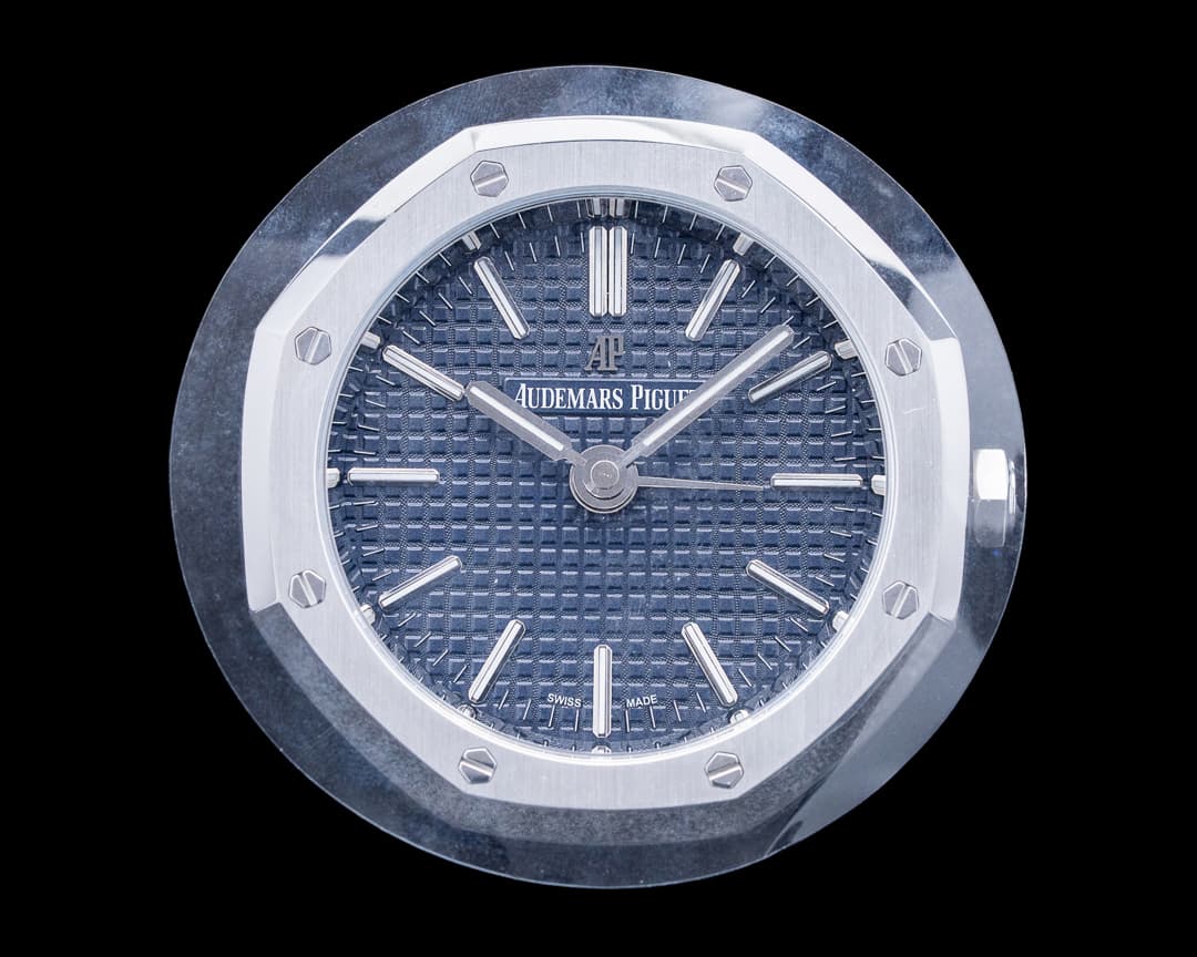 Audemars Piguet 16D004-W Royal Oak Table Clock 2015 SS Black Dial