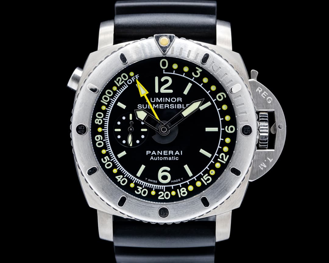Image of Panerai Luminor Submersible 1950 Depth Gauge Titanium Black Dial
