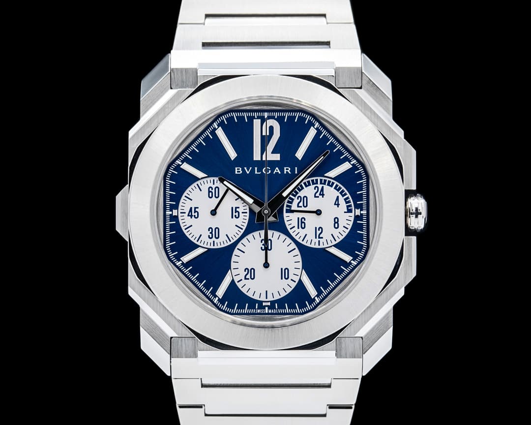Bulgari 103467 Octo Finissimo Chronograph GMT SS Blue Dial