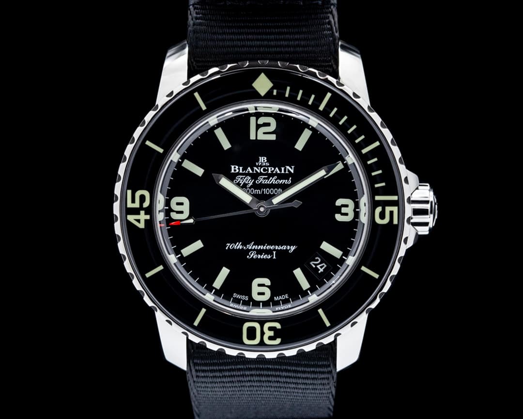 Image of Blancpain 5010A Fifty Fathoms "70th Anniversary" SS Black Dial LIMITED UNWORN