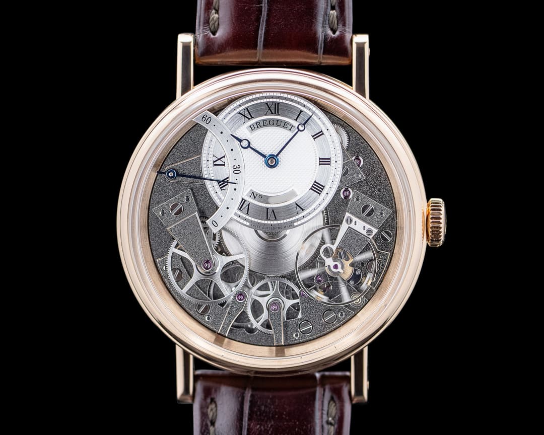 Breguet 7097BR Tradition 18K Rose Gold Silver Skeleton Dial