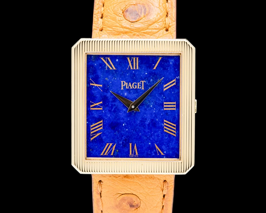 Piaget 9154 Protocole 18K Yellow Gold Blue Lapis Lazuli Dial