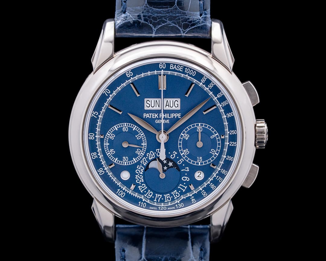 Patek Philippe 5270G-014 Perpetual Calendar Chronograph 18K White Gold Blue Dial
