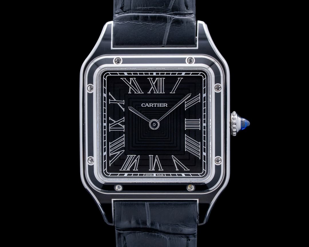 Cartier WSSA0046 Santos Dumont SS Black Lacquer Dial 2025