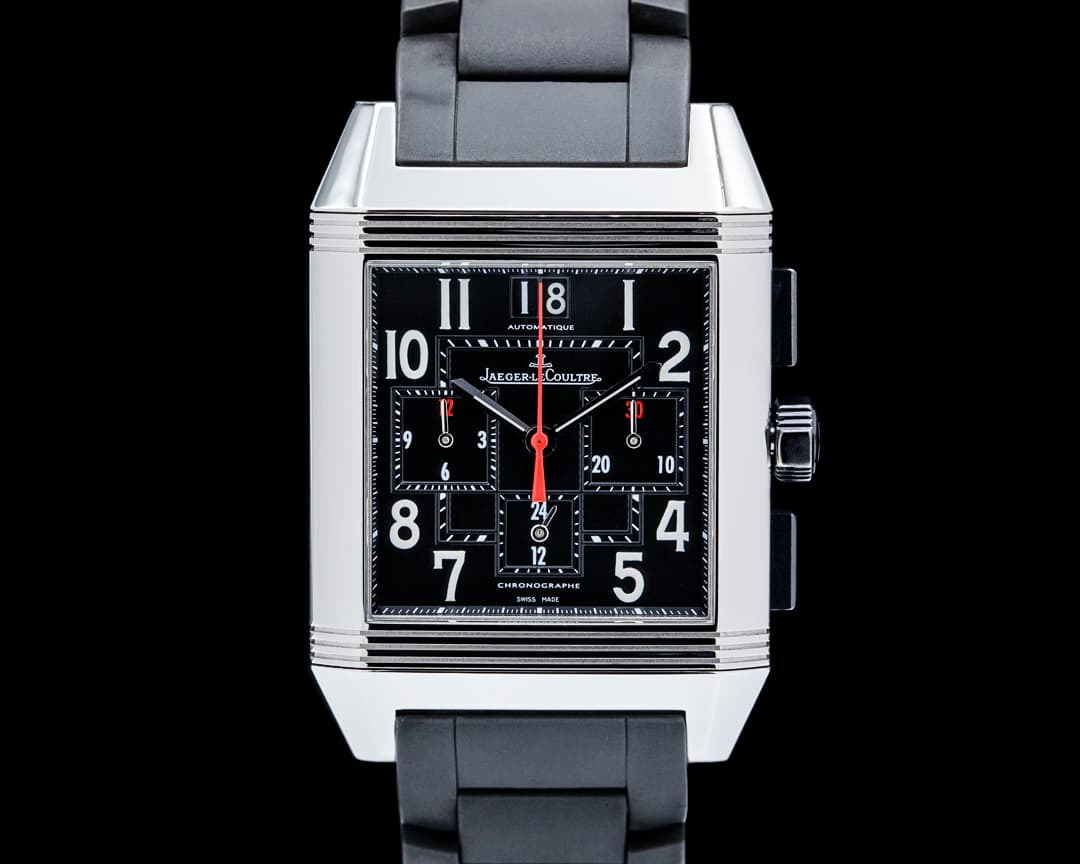 Jaeger-LeCoultre Q701867P Reverso Squadra Chronograph GMT SS Black Dial