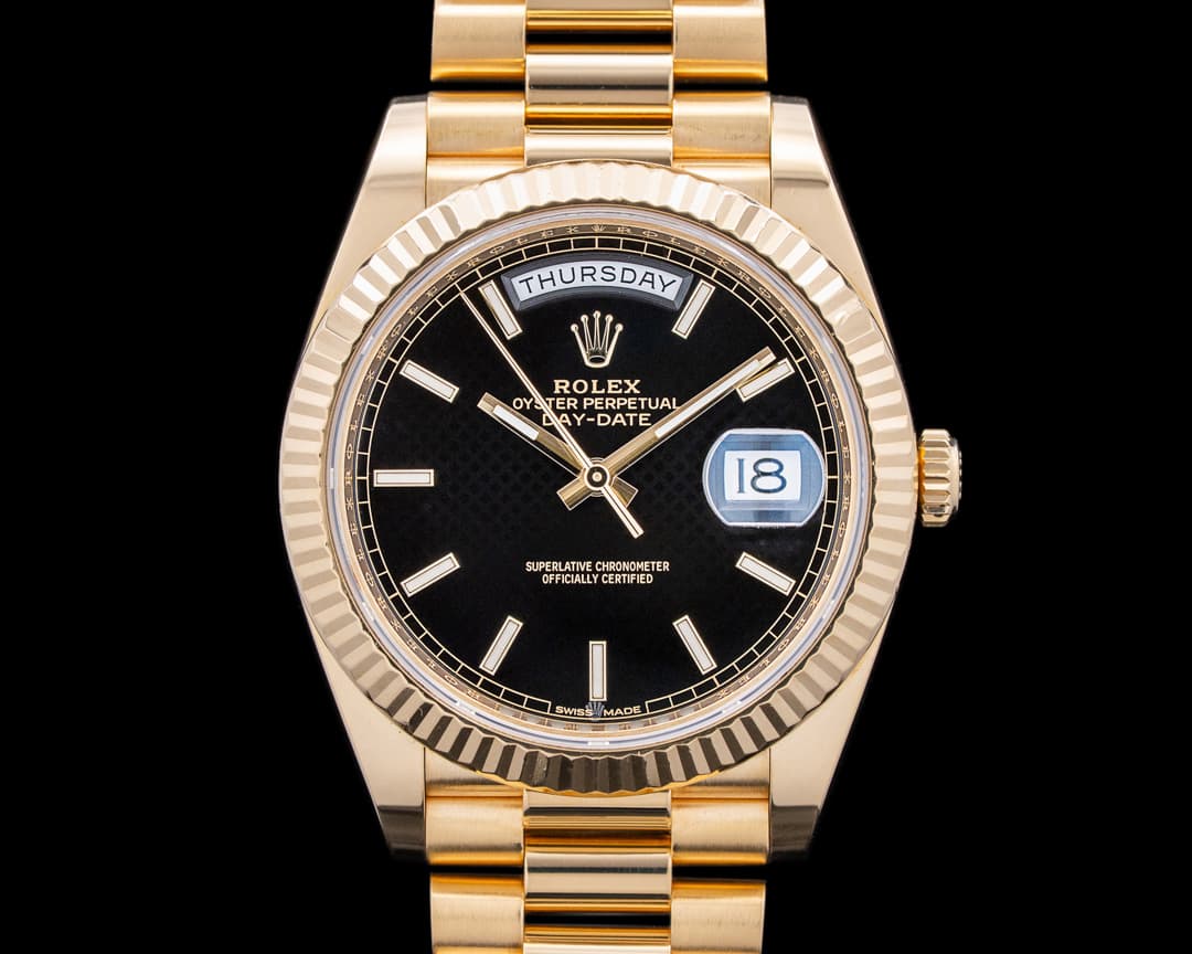 Rolex 228238 Day-Date 40 18K Yellow Gold Black Motif Dial