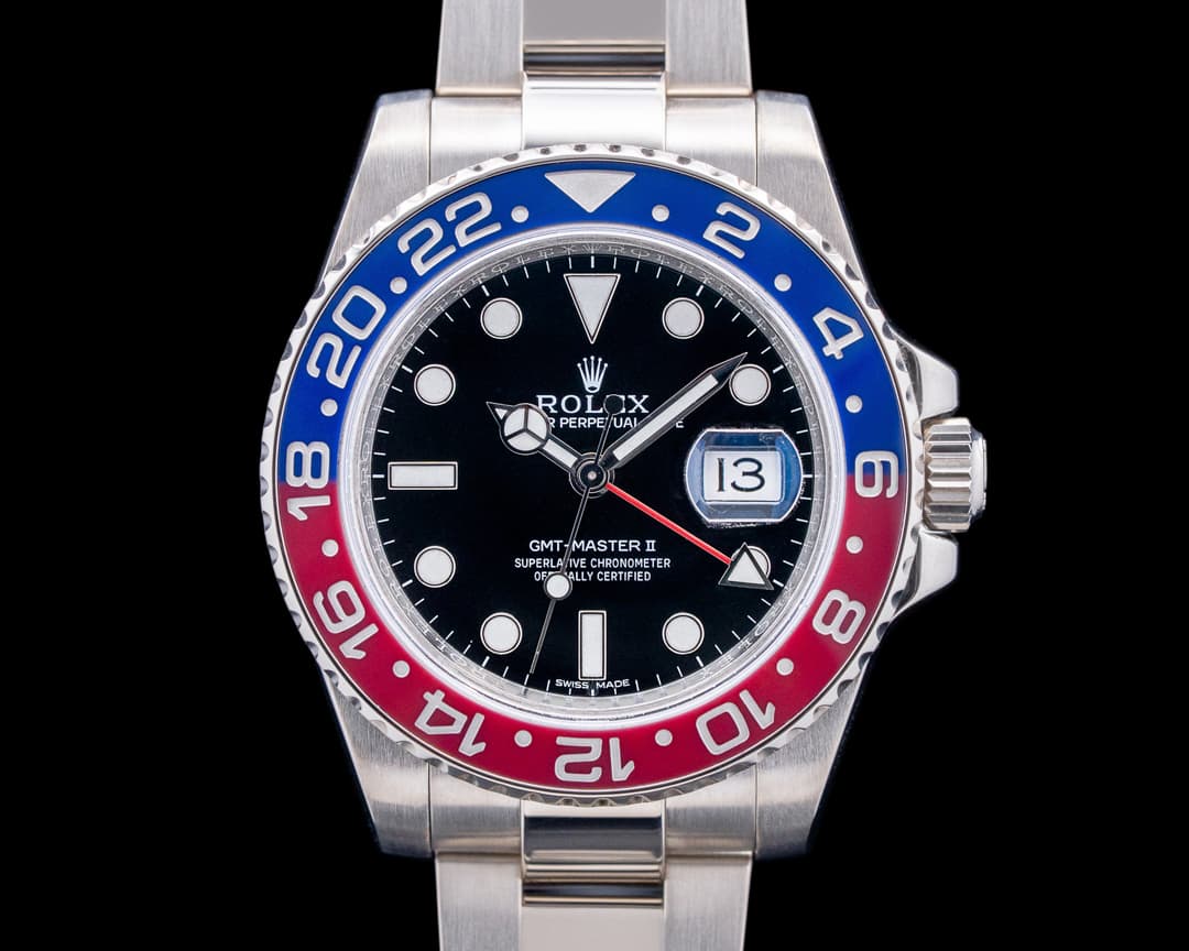 Rolex 116719BLRO GMT-Master II "Pepsi" 18K White Gold Black Dial
